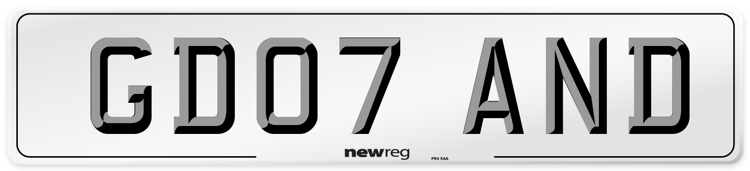 GD07 AND Number Plate from New Reg